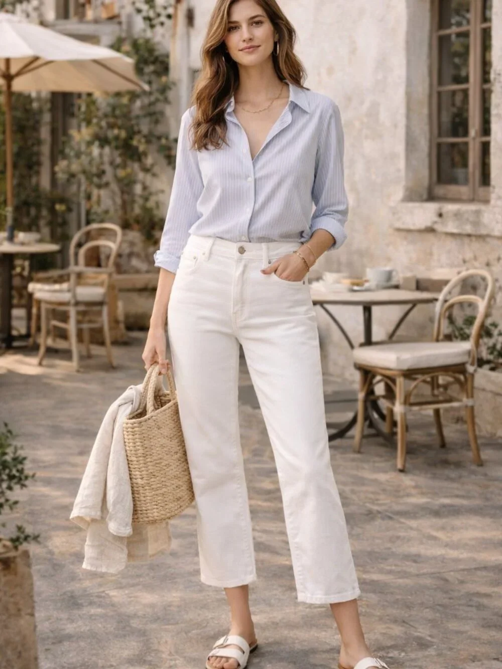 Citizens of Humanity Cara High Rise Cigarette Ankle Jeans White Size 31
